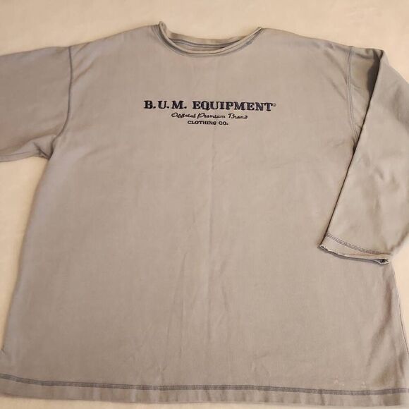 Vintage Y2K Bum Equipment Women's Blue Embroidered Long Sleeve Sweatshirt Size L - Picture 1 of 10